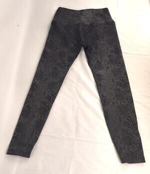 Beyond Yoga Black Silver Metallic Snake Print High Waisted Leggings Size Small